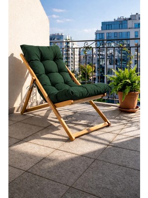 120X50 cm Şezlong Minderi – 10 cm Kalın Keten Bahçe Balkon Minderi, Konforlu Şezlong Yatağı