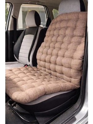 Ortopedik Araba Koltuk Minderi Sırt Destekli – 50X110 cm – Keten Oto Koltuk Pedi