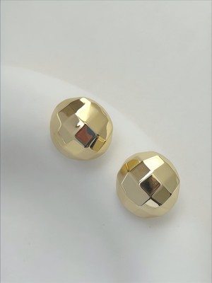 QA Quella Accessories Xuping Disko Topu  Parlak 14 Ayar Altın Kaplama Gold Küpe