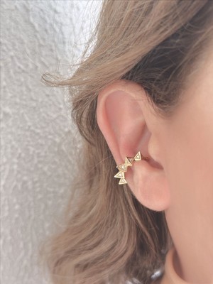 QA Quella Accessories Özel Seri  Küp Detay Zirkon Gold Earcuff Kıkırdak Küpe