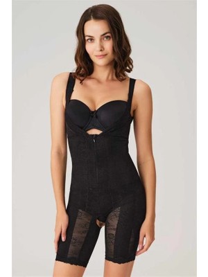 Hayat Store Arias Closet Toparlayıcı Vücut Inceltici Dikişli Fermuarlı Uzun Paca Altı Açık Sıkı Badi Korse