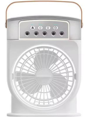 Hayat Store Şarjlı 600 ml Su Hazneli Taşınabilir Masaüstü Vanilatör  Güçlü Fan ve 2000 Mah Pil Beyaz - Lisinya