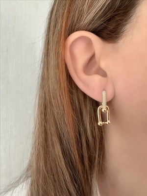 QA Quella Accessories Özel Seri Tfy   Zirkon Gold Küpe