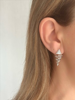 QA Quella Accessories Xuping Zirkon Taşlı Balık Kılçığı Gümüş Küpe