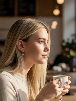 QA Quella Accessories Çelik Halka Inci Sallantılı Gümüş Küpe