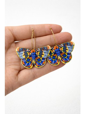 Gizy Store Polimer Kil Kelebek Küpe, Sallantılı Küpe, Özel Tasarım Hediye Küpe, Renkli Aksesuar