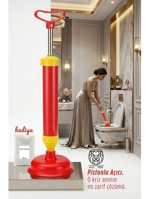 Creatividad Solutions Pistonlu Lüks Klozet Açma Pompası ve Profesyonel Lavabo Gider Açıcı Set 717213