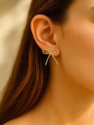 QA Quella Accessories Özel Seri Kurdele  14 Ayar Gold Küpe