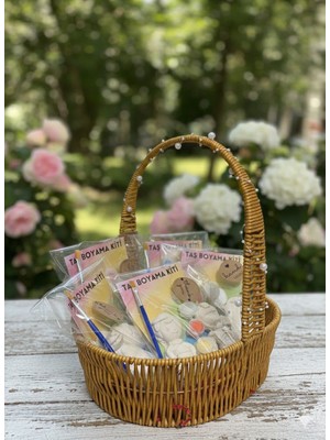 mevidecor Taş Boyama Kiti – 2’li Obje + 3 Renk Boya + Fırça | Çizgi Film Karakterleri & Hayvan Figürlü Boyama Seti | Çocuklar Için Eğitici Hobi Seti