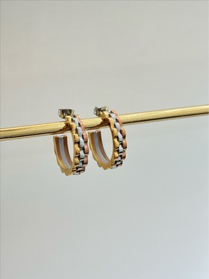 QA Quella Accessories Çelik Halka R   Üç Renk Gold Küpe