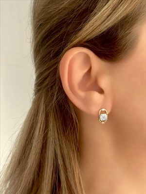 QA Quella Accessories Xuping Mavi Zirkon Soft Rose Gold Küpe