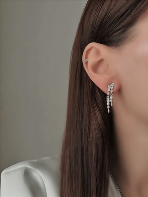 QA Quella Accessories Özel Seri M  Zirkon 14K Altın Kaplama Gold Küpe