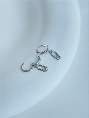 QA Quella Accessories Özel Seri   Mini Sallantılı Zirkon 14K Gümüş Kaplama Küpe