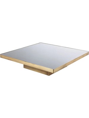 Muva Concept Fumea Modern Cam ve Metal Kare Orta Sehpa - Büyük