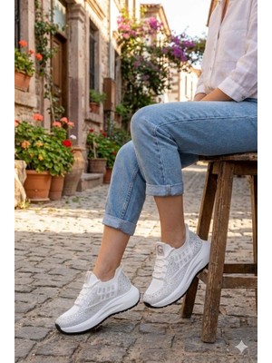 Guja 26Y301 Rahat Taşlı Tekstil Günlük Spor Sneaker Kadın Ayakkabı