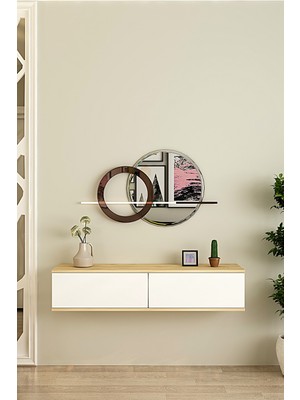 Ceneyra DA1299DB - Aplos Dresuar, Antre Hol Rafı, Ayaksız Tv Sehpası 120CM Safirmeşe-Beyaz