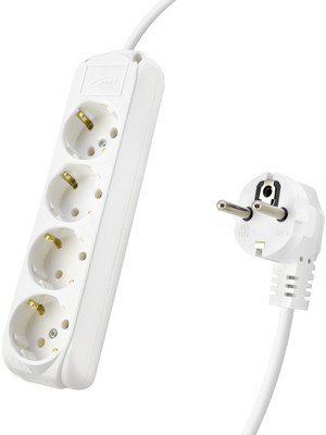 Emh Store Topraklı Uzatma Kablosu 4 Priz 3 M - Beyaz 9240102