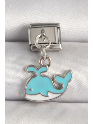 Emh Store 316L Çelik Gümüş Renk Mavi Balina Model Nomination Charm - TJ-BC1258