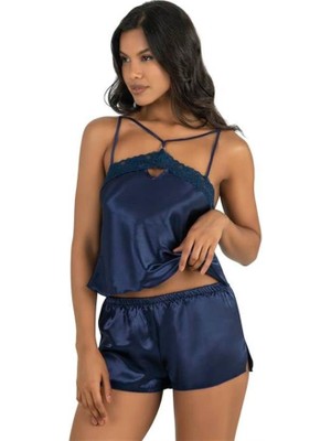 Hayat Store Arias Closet Lacivert Saten Şort Takımı