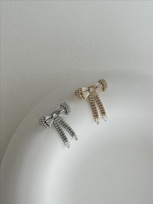 QA Quella Accessories Zirkon Taş Altın Kaplama Tasarım Kristal Fiyonk Gold & Gümüş Broş - Gümüş