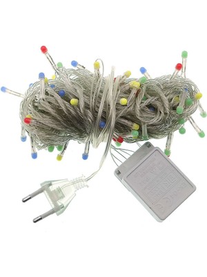 Emh Store 10 M 100 LED Damla Uçlu LED Işık Kırmızı Işık Şeffaf Kablo