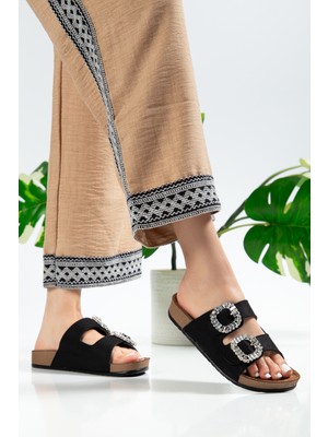 Tekin Shoes Pienn Siyah Renk Çift Toka Terlik