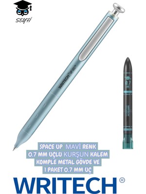 Space Up 0.7 mm Uçlu Kurşun Kalem Komple Metal Gövde ve 1 Paket 0.7 mm Uç Writech