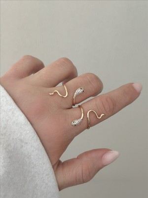 QA Quella Accessories Xuping Yılan 14 Ayar Soft Rose Altın Kaplama Ayarlanabilir Gold Yüzük