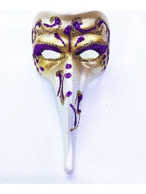 Emh Store Mor Renk Işlemeli Seramik Malzemeden Imal Venedik Uzun Maske Magnet