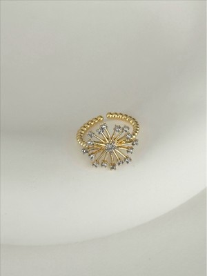 QA Quella Accessories Özel Seri Saçak Yıldızlar Ayarlanabilir 14K Gold Yüzük