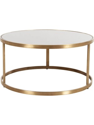 Muva Concept Halo Modern Aynalı Metal Orta Sehpa