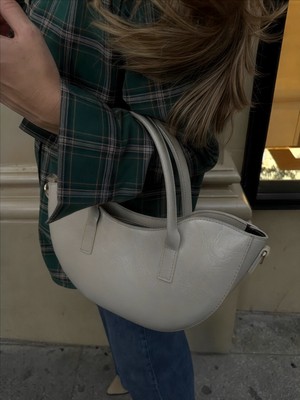 QA Quella Accessories Fora Deri Fermuarlı Askılı El Kol Omuz Çapraz Bej Çanta