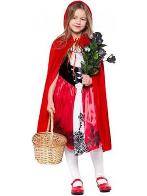 Emh Store Kırmızı Başlıklı Kız Şapkalı Pelerin 90 cm