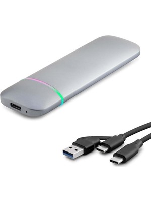 Emh Store SSD Kutu Type-C 3.1 + Usb3.0 Nvme + Ngff M2 Chıp RTL9210B Gri HDX1772