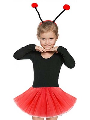 Emh Store Gösteriler Için Kırmızı Uğur Böceği Tütü Etek ve Kırmızı Uğur Böceği Taç Seti