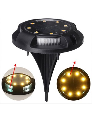 Emh Store 4 Lü Solar Panelli Kazıklı Zemin Solar Ledi 8+4 LED Gün Işığı