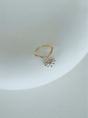 QA Quella Accessories Özel Seri Prenses  Zirkon Ayarlanabilir 14K Gold Yüzük