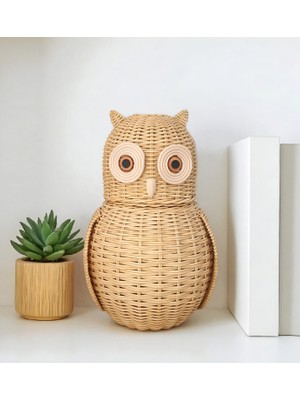 Felis Arte Doğal Bambu, El Dokuması Baykuş , (Rattan Owl) Handmade ,  Bohem