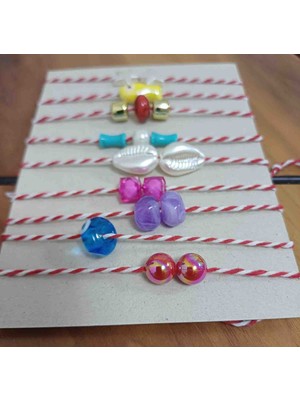 Shine Elagance Marteniçka Şans Bilekligi Mart Bilekliği Renkli Cam Boncuklu