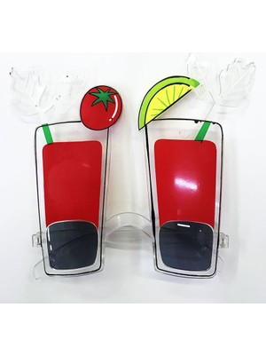 Emh Store Kırmızı Renk Uzun Kadeh Tekila Şekilli Yılbaşı Parti Gözlüğü
