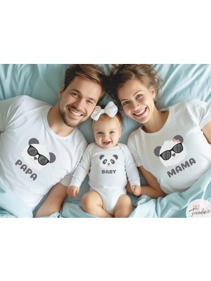 Etoile Studio Pandalar Aile Kombin Tişörtü | Aile Tişört Kombini – Unisex Oversize (Bilgilerinizi Iletiniz)
