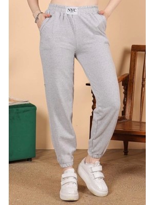 Hayat Store Rahatlığın Şıklığı Tarz Gri Paçası Lastikli Eşofman Altı ( Lisinya )