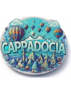 Hayat Store Kapadokya Temalı Ahşap Buzdolabı Magneti ALK5052