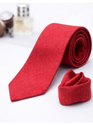 Gambocci Unisex Armürlü Kuş Gözü Desenli Slim Fit Mendilli Kravat