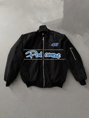 Glam Love Siyah Bomber Mont – Parliament Yazılı,- Siyah -