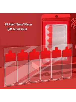 Greathings 60 Parça Kolay Açılır Güçlü Çift Taraflı Bant 18MM*50MM