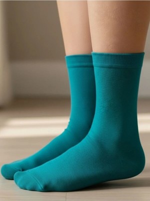 Aksu Çorap Mint Yeşili Düz Desensiz Soket Çorap