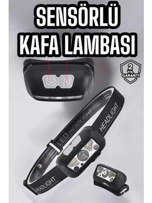 Aesco Kafa Lambası Kamp Lambası Sensörlü Şarjlı Ayarlanabilir - Lisinya