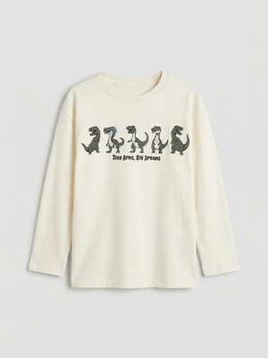 LC Waikiki Bisiklet Yaka Baskılı Erkek Bebek Tişört  (S6)