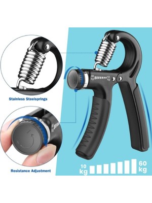 Greathings Sertlik Ayarlı El Yayı Ayarlanabilir Bilek Kas Güçlendirme Aleti 10-60 kg